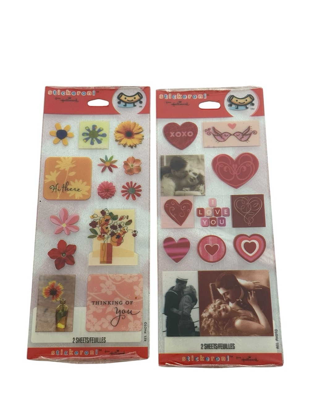 Stickeroni Stickers Flowers & Love Scrapbooking Craft Lot 2 Packs 2 Sheets Each